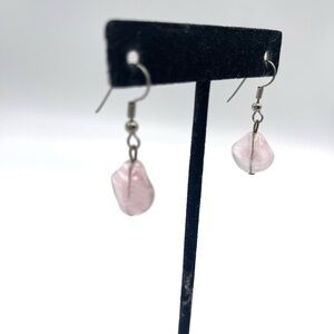 Rose Quartz Elegant Pink Dangle Earrings